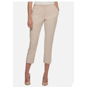 Tommy Hilfiger Striped Cuffed Hem Crop Pants